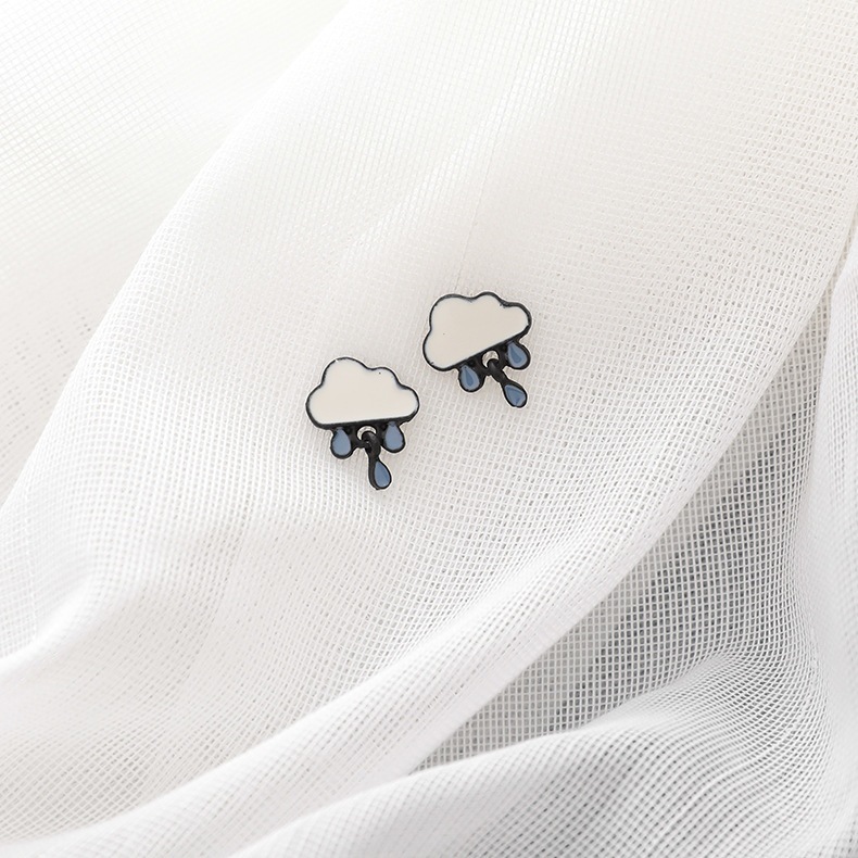 【New Arrivals】Silver Needle Small Cloud Raindrop Ear Studs Girls All-match Small Simple Elegant Cute Student Earrings Women