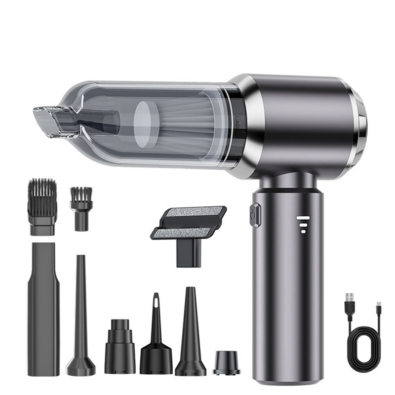 OYPFXMI Car Vacuum Portable Cordless Mini Vacuum Cleaner Compressed Air Duster&Air Blower&Pump Hand Held Vacuum Silver Gray