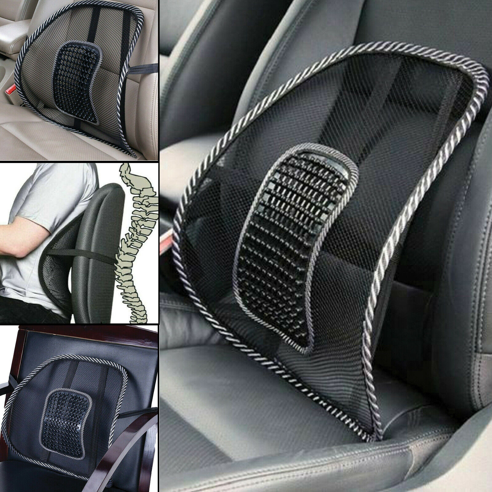 Back Support for Car Summer Lumbar Support for Driving Seat Massage Backrest Mesh Back Support for Office Chair Wheelchair