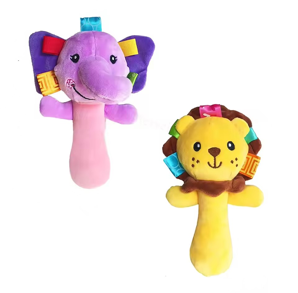 Baby Animal Rattles, Newborn Bed Stroller Hanging Toy, Visual Grab Ability Training, Mobile Bell Dolls