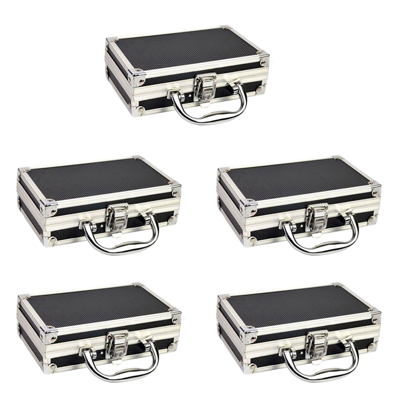 FORIDE 5X Aluminum Alloy Toolbox Accessories Storage Box Practical Aluminum Suitcase Portable Handle Small Toolbox Storage Box