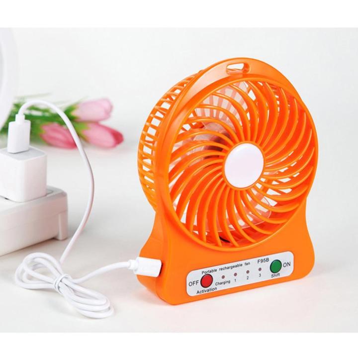 Rechargeable USB Portable 3 Speed Mini Fan with LED
