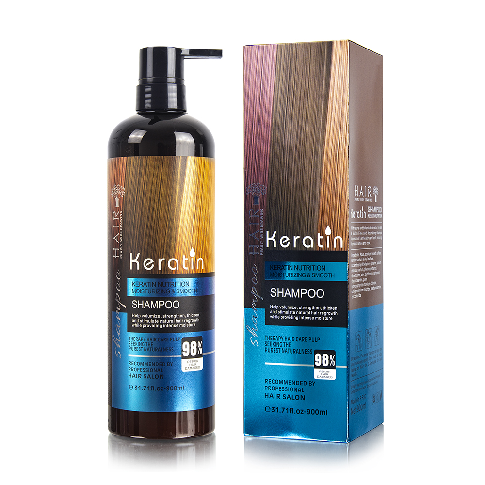 Keratin Hair Shampoo 900ml | Frizz Control and Shine Care