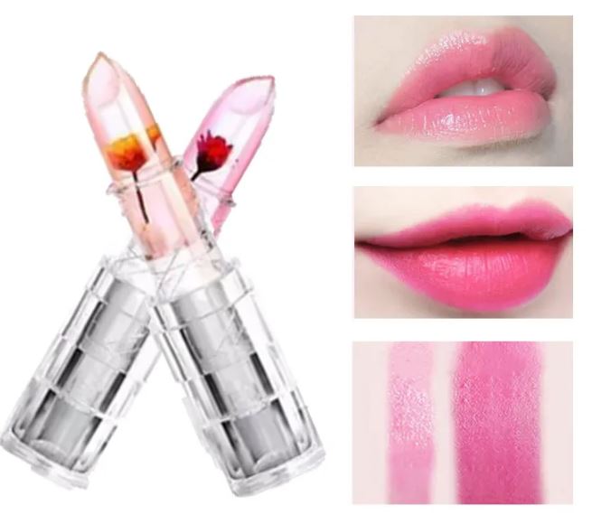Transparent Flower Jelly Lipstick - Color Changing, Long Lasting, Waterproof