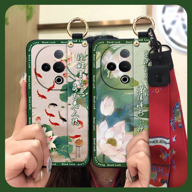 Dirt-resistant Back Cover Phone Case For VIVO Y300 5G China Durable Soft case Anti-dust Lanyard Waterproof Kickstand