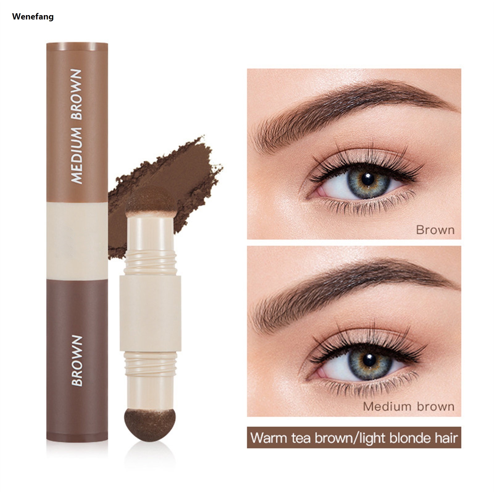 Wenefang Double Brush Head Eyebrow Powder Eyebrow Perfect Instant Eyebrow And Hairline Korean Eyebrow Pencil Makeup Forever