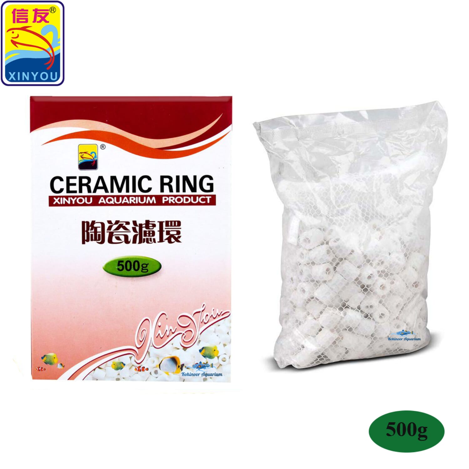 XINYOU Ceramic Ring Aquarium Filter Media Product 500 Grams Kohinoor Aquarium