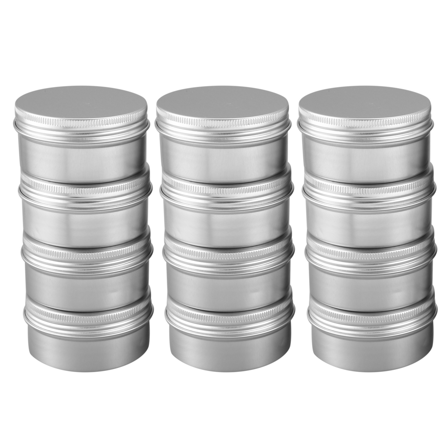 NAMUNY 12 Pack 80Ml Tins Containers Tea Aluminum Box Lip Balm Balm Storage Box Jar Containers With Screw Cap For Lip