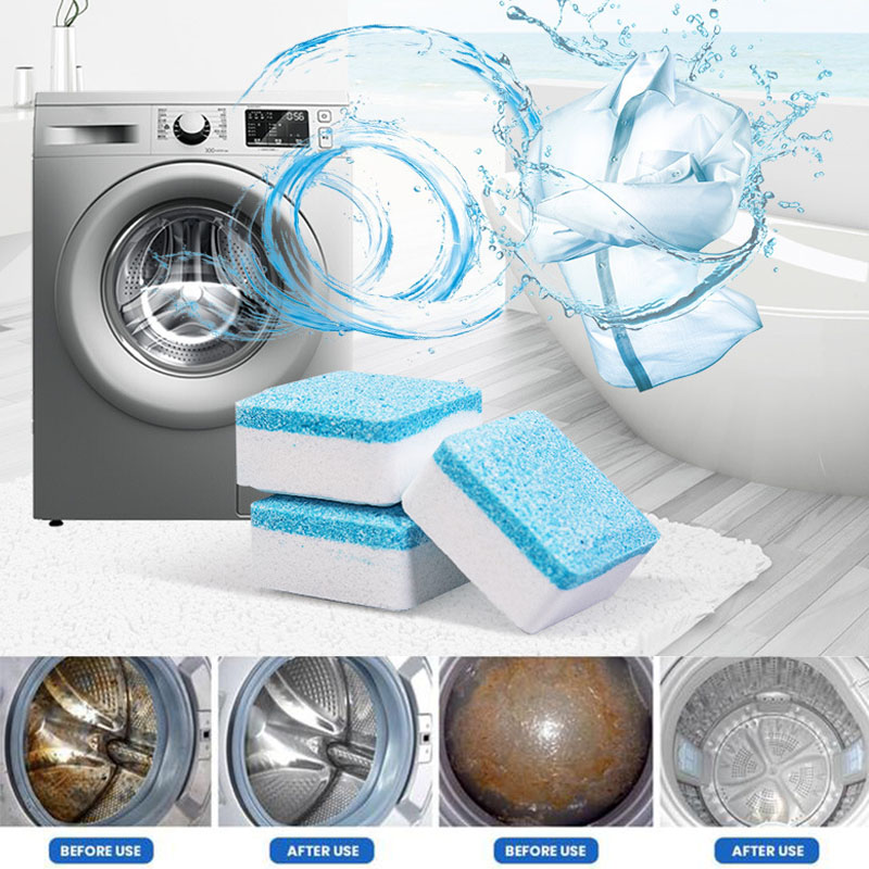 12Pcs Washing Machine Cleaner Stain Dirt Cleaning Washer Clean Detergent Effervescent Tablet