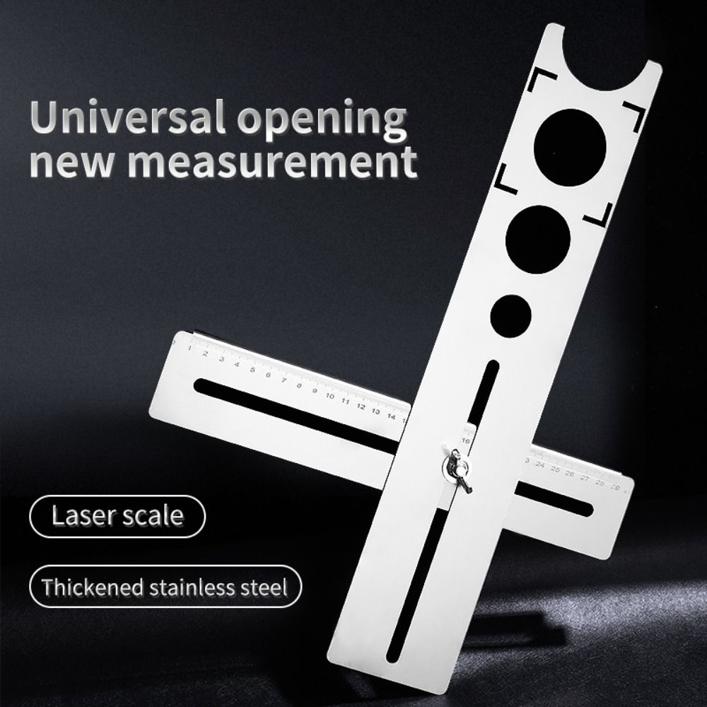 Practical 360 Degree Adjustable Tile Locator Universal Measuring Tool Hole Opener Locator Multifunctional Marking Position Ruler Glass Ceramic Floor
