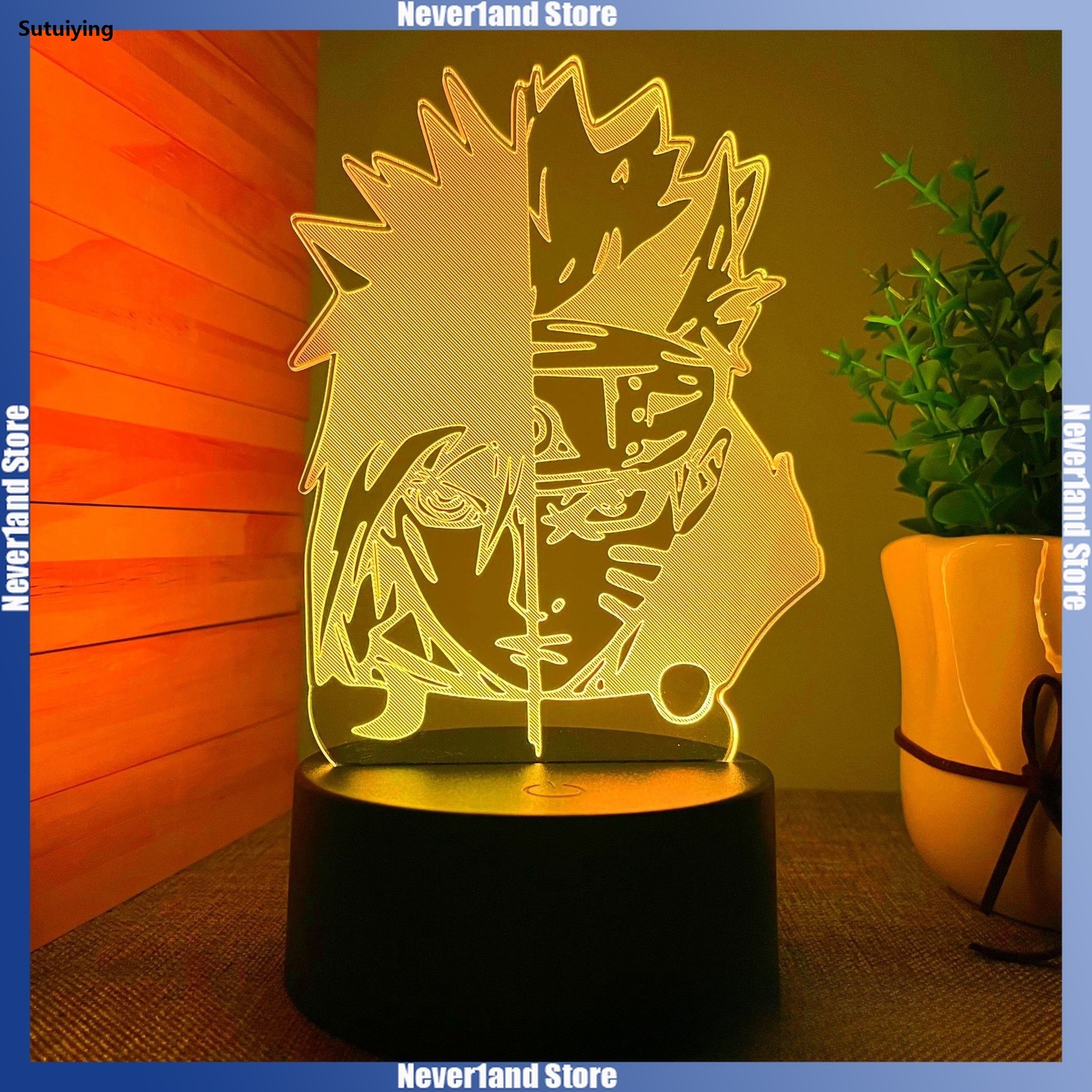 Sutuiying 7 Colors Naruto Sasuke Night Light Cartoon LED Bedroom Bedside 2025 New Lamp Desktop Ornament Kakashi Anime Peripheral Student Gift