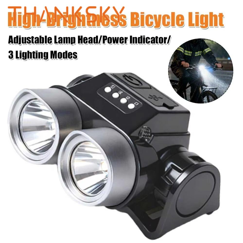 Multi-Functional High-Brightness Bicycle Front Rear Light IPX6 Waterproof Rainproof Design LED Bike Headlamp Detachable Easy Installation Cycling Headlight Road Bike