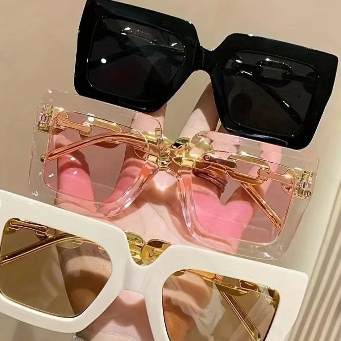 Enacolor New 2026 Fashion Box Chain UV Protective Frame Sunglasses