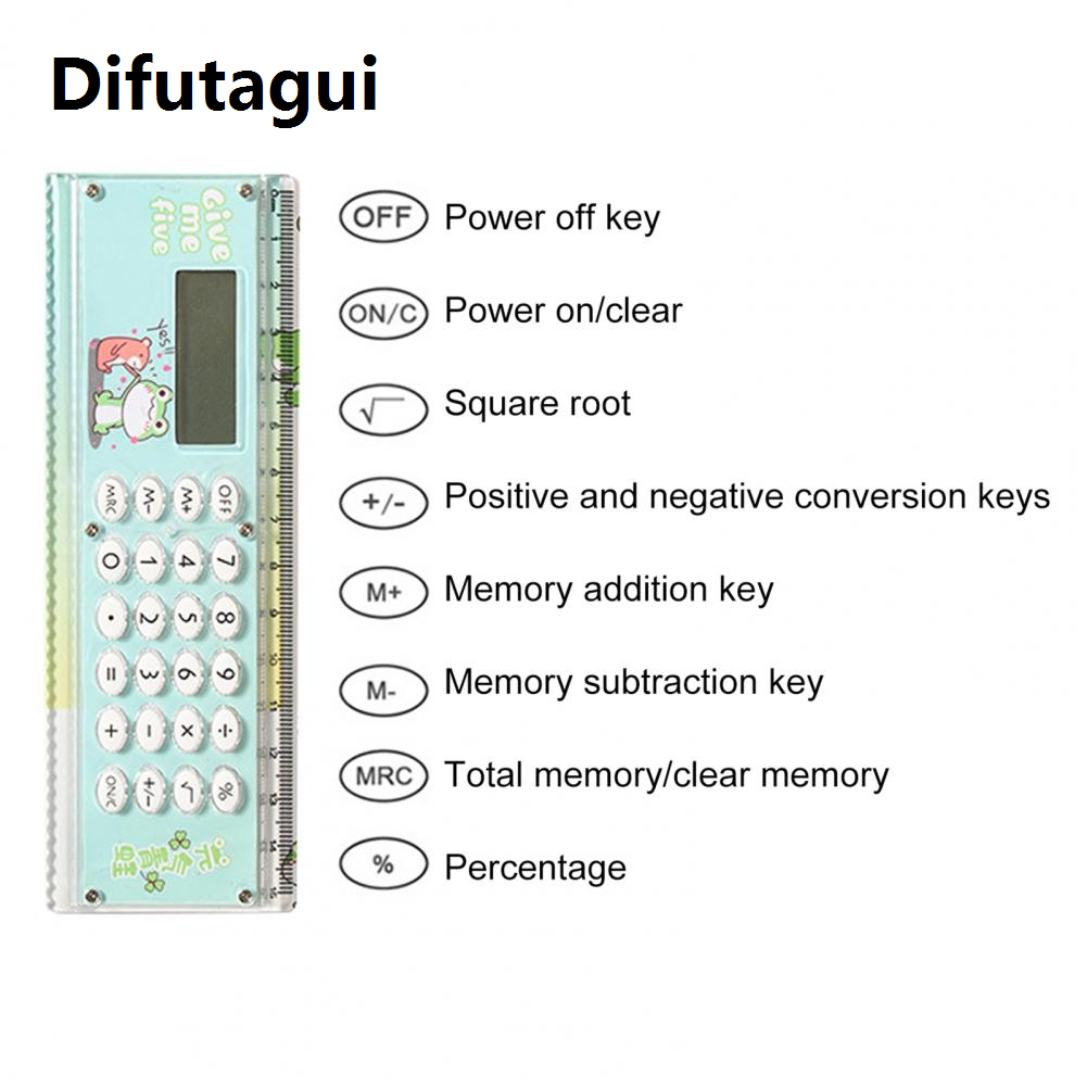 Difutagui 2025 New Ruler Calculator 8 Digits Professional Clear Screen Electronic Calculator Lightweight Electronic Calculator Office Supplies