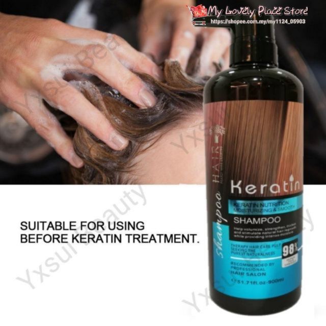 Keratin Moisturizing Hair Care Repair Smooth Shampoo For Men Women (900 ml)