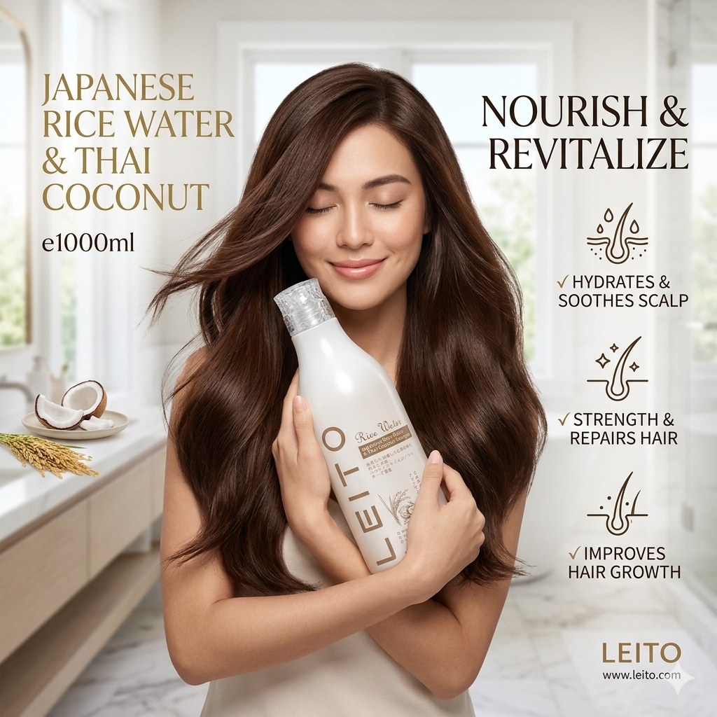 Japanese Rice Water & Thai Coconut Deep Conditioning & Repairing Shampoo 1000ml