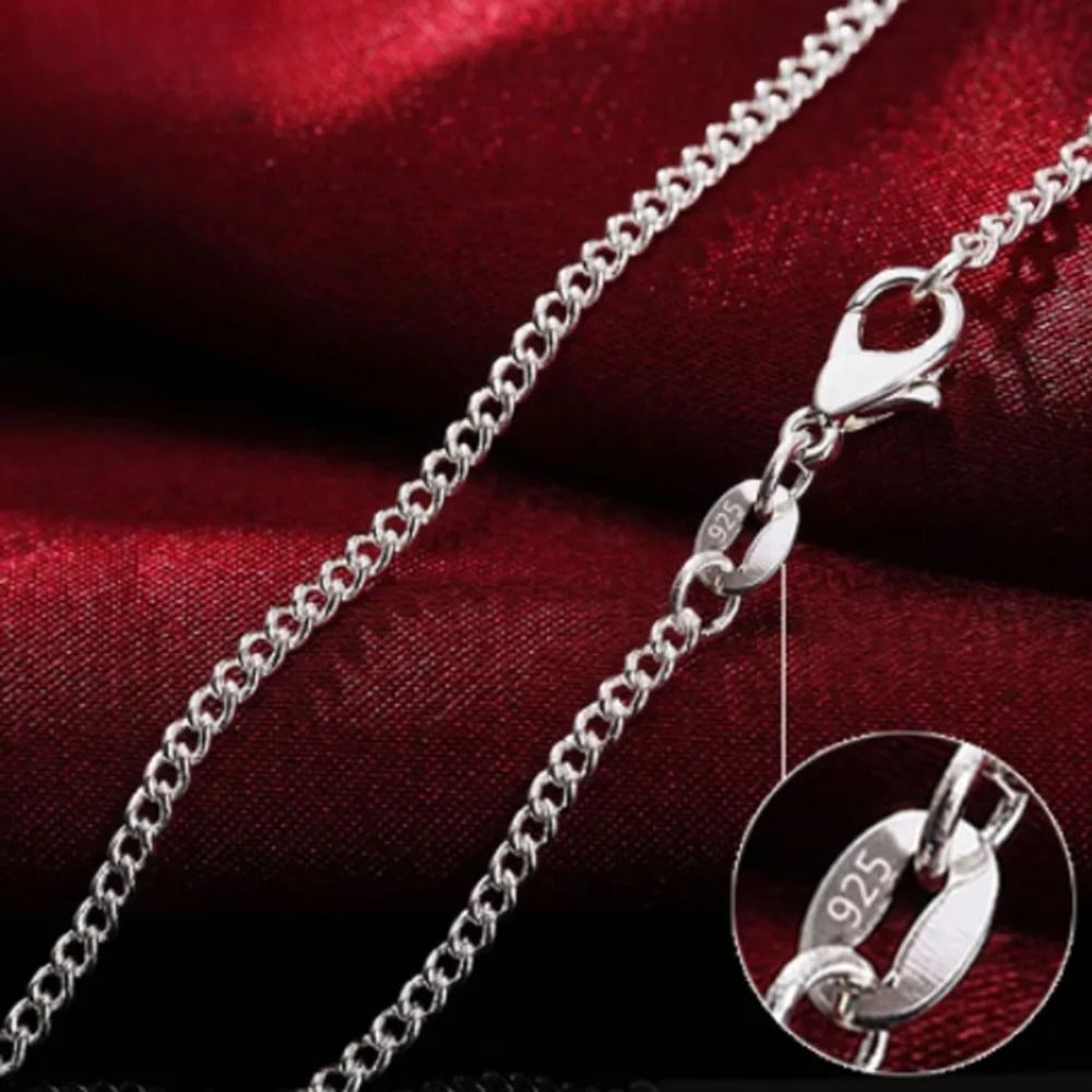 High Quality 40-75cm Necklace 2MM 925 Sterling Silver Side Chain Necklace Jewelrys Gifts String chain Women Men