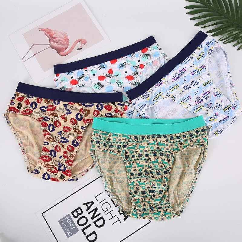 Men's underwear, ice silk briefs, breathable shorts, modal, young and middle-aged, loose plus-size trousers, student pants trend