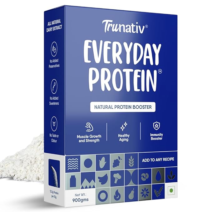 Trunativ Cookable Milk Whey Protein Isolate| 85% Protein Per Serving | Muscle Growth & Immunity Booster| Natural Protein Powder| No Added Sugar | Higher Protein Absorption | Unflavoured 900g (Pack of 1)