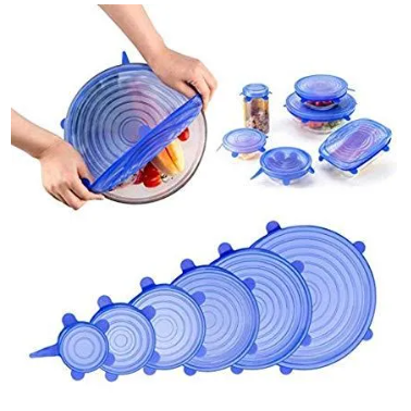6PCS/Set Perfect Seal Silicone Super Stretch Lids