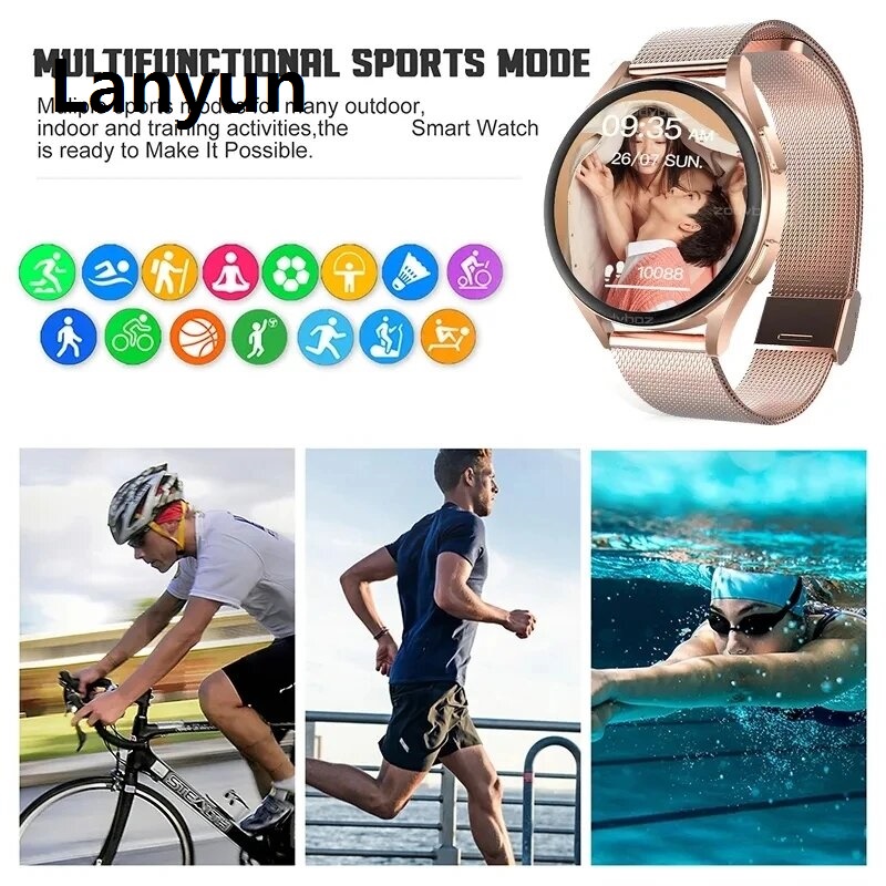 Linman 2024 Original Amazfit Bluetooth Call Smart Watch Women Watches Men Sports Fitness Tracker Heart Rate Smartwatch For Android IOS