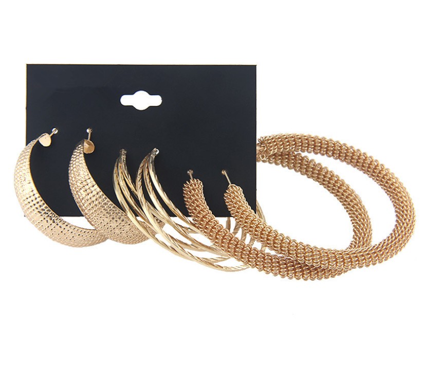 【Happy LifeStore】pair 2023 New Oversized Earrings Set Big Great Wall Hoop Earrings For Wo Big Circle Bohemia Brincos Fashion