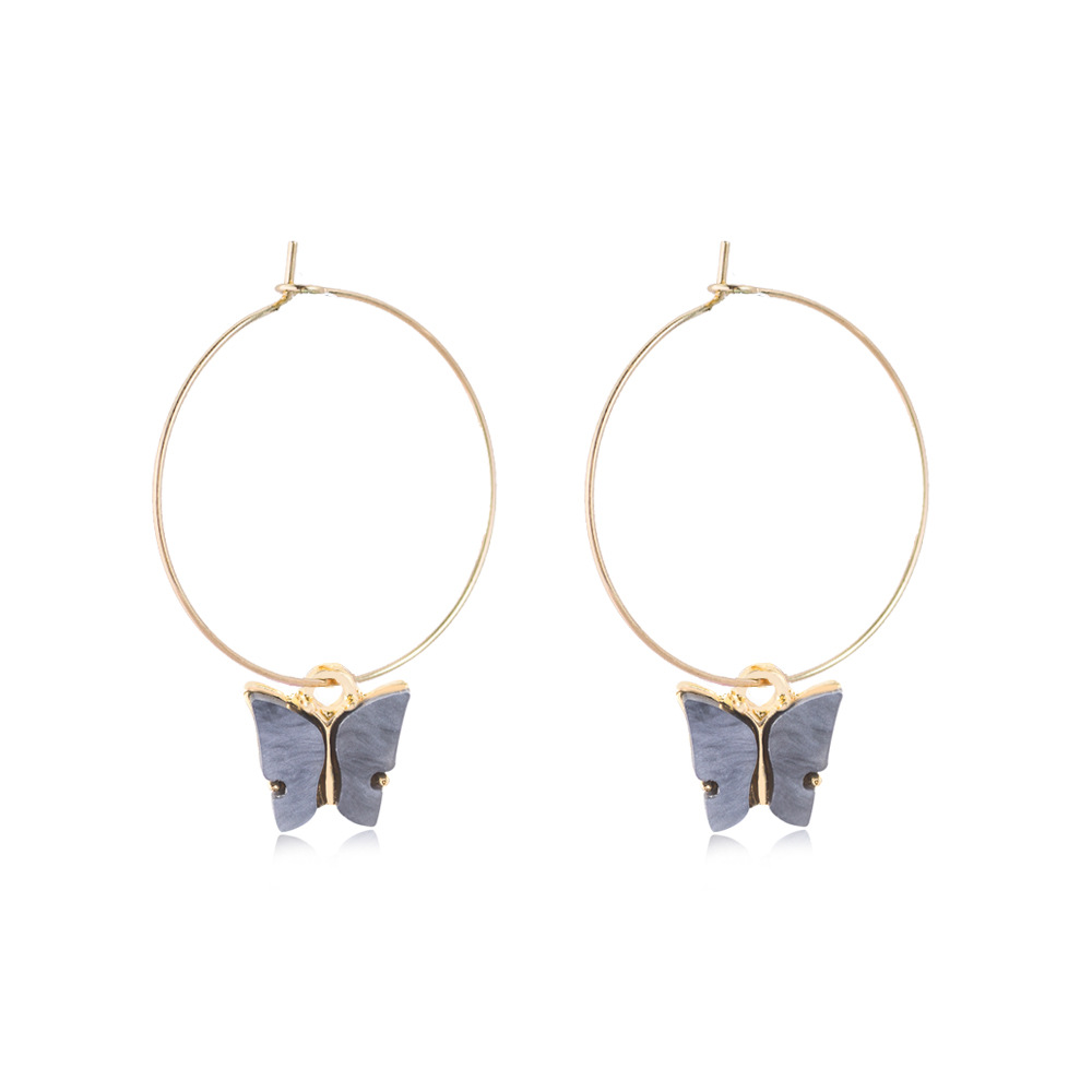 【Happy LifeStore】Girls Big Hoop Earrings Wo Colorful Earings Jewelry Korean Metal Jewelry Yellow Pink Large Accessories