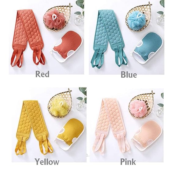 1 Pack = 3 Pieces Exfoliating Washcloth Korean Exfoliating Mitt Dead Skin Towel Asian Exfoliating Washcloth Shower Sponge Body Loofah Shower Loofah Women Best Back Scrubber