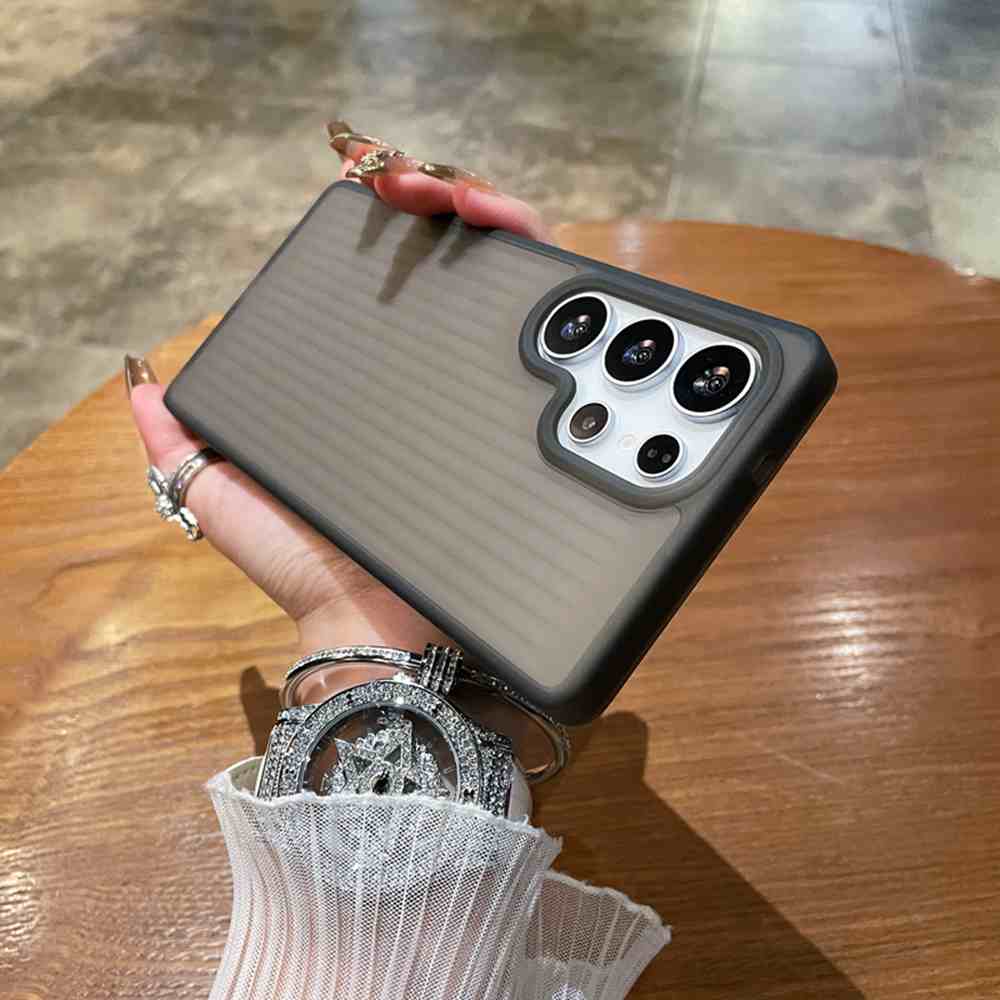 HODON Stripe Translucent Full Protection Phone Case for Samsung Galaxy S25 S24 S23Ultra S22 S21 Plus Cases Clear Shockproof TPU Back Cover