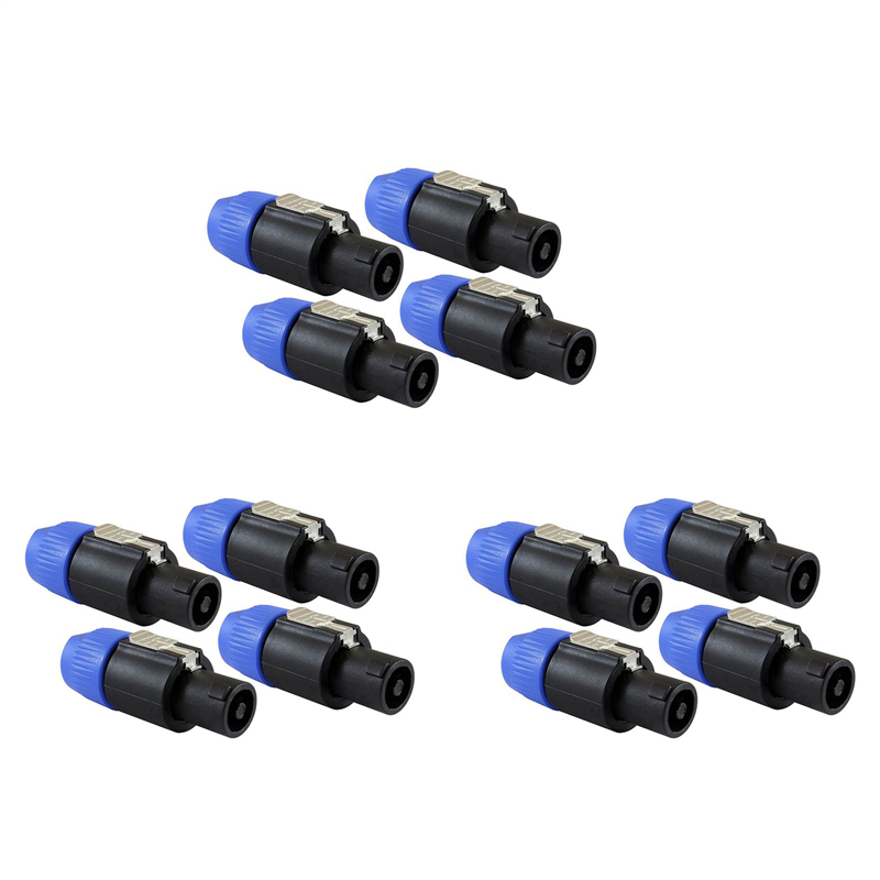 Speaker Plug Twist Lock 4 Pole Speaker Plug Compatible with Speakon NL4FC, NL4FX, NLT4X, NL2FC - 12 PACK