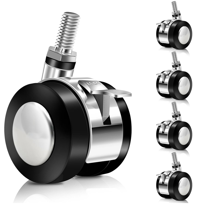 Sojhoop 5 Pcs Office Chair Wheels Replacement Dual 1.5 Inch Soft Chair Casters for Hardwood Floors & Carpet