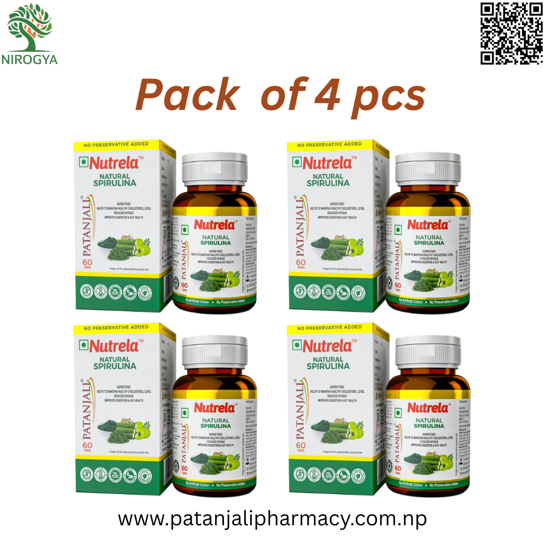 Nutrela Natural Spirulina 60tablet Pack of 4 pcs