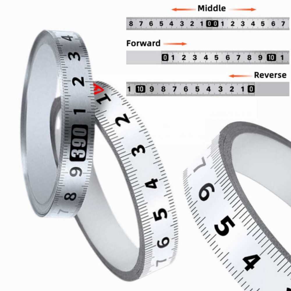 High Quality Self-Adhesive Measuring Tape 13MM Width Stainless Steel Workbench Ruler 1/2/3M Long Adhesive Backed Tape Ruler Miter Track