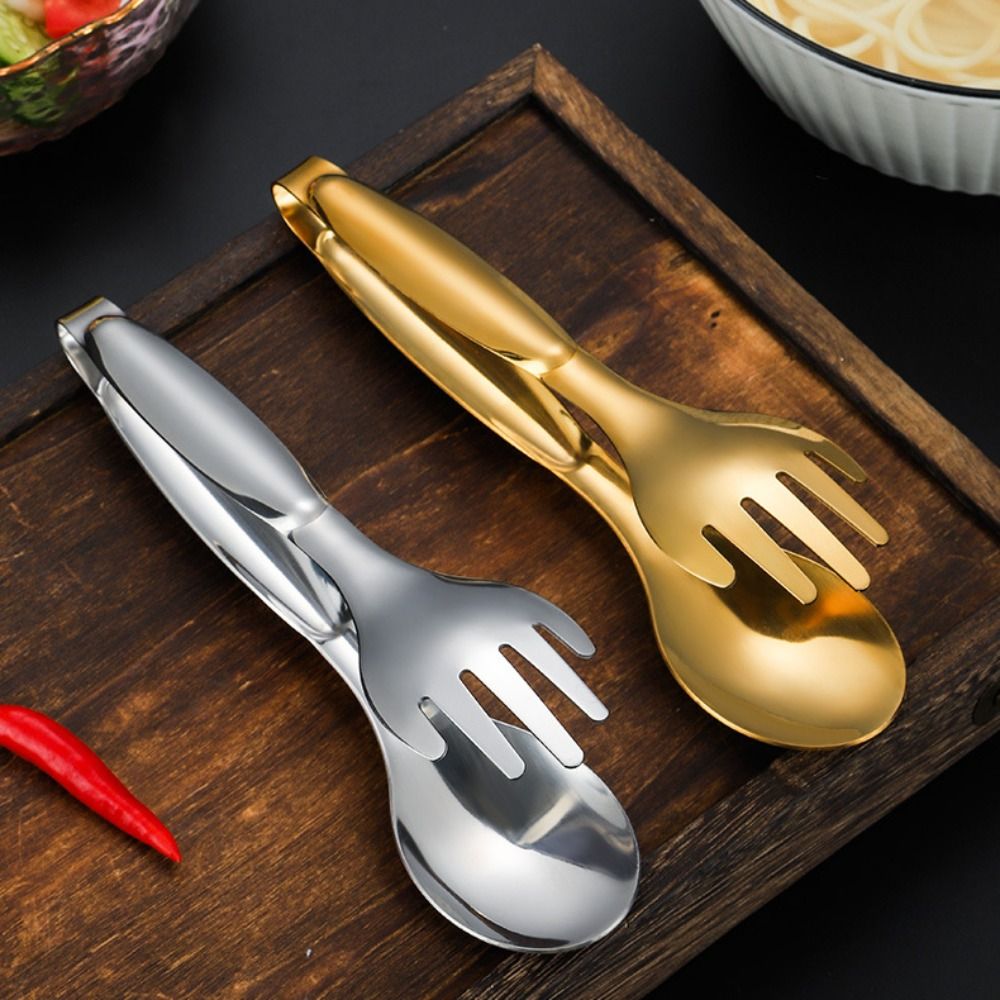 New 304 Stainless Steel Food Tongs Non-slip Thickened Buffet Clips Cooking Utensils Meat Salad Bread Serving Tongs Household