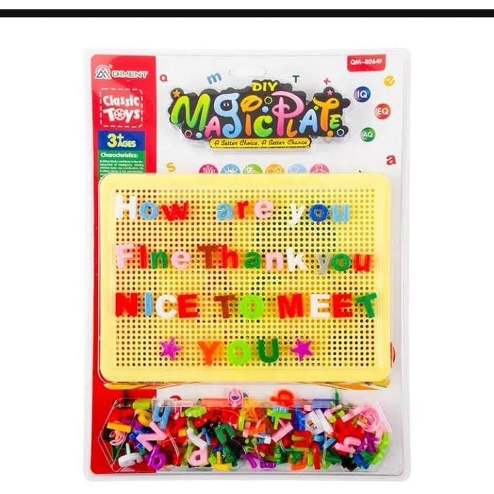 Alphabet ABC Words Pin - Peg Board Puzzle - Educational Building Blocks - Learning Spelling - For Kids