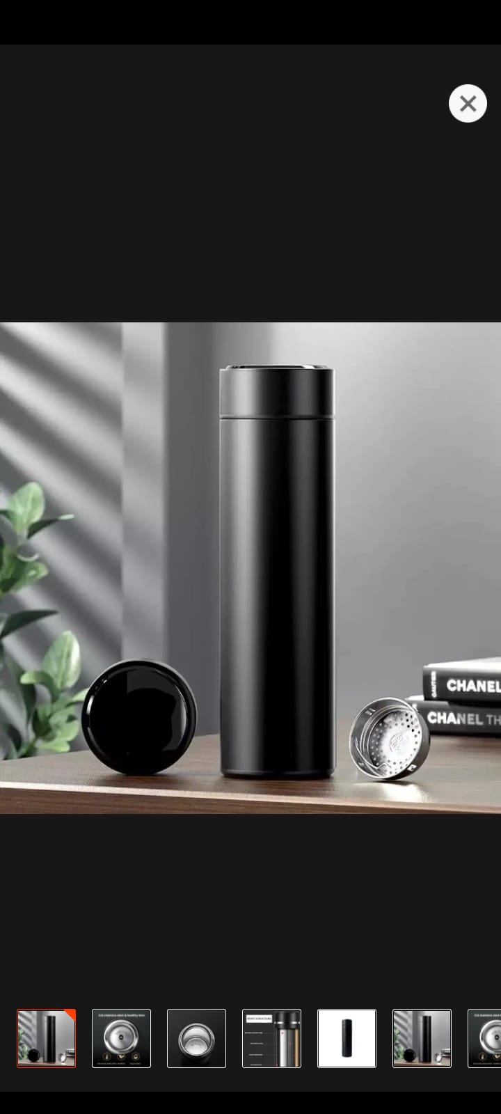 500ML Stainless Steel Vacuum Thermos Water Bottle (Black)