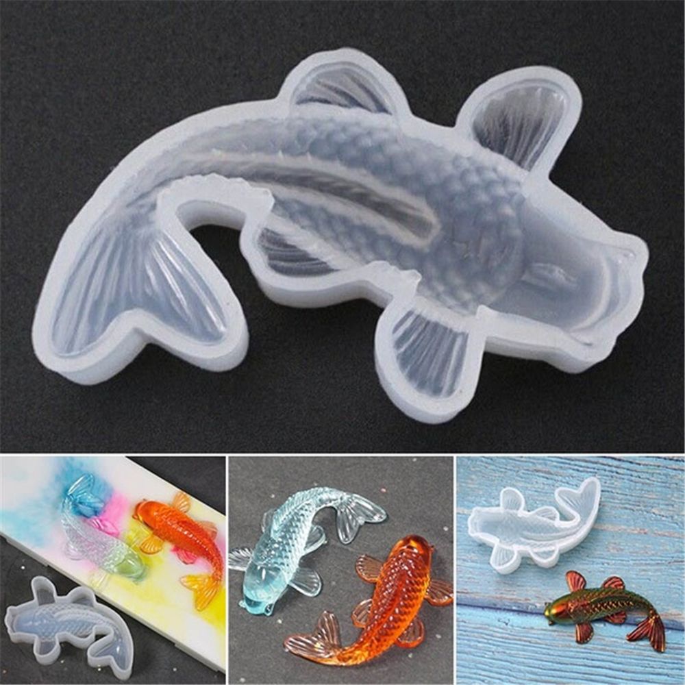 3D Lucky Koi Fish Silicone Mold DIY Resin Casting Art Jewelry Making Craft Epoxy