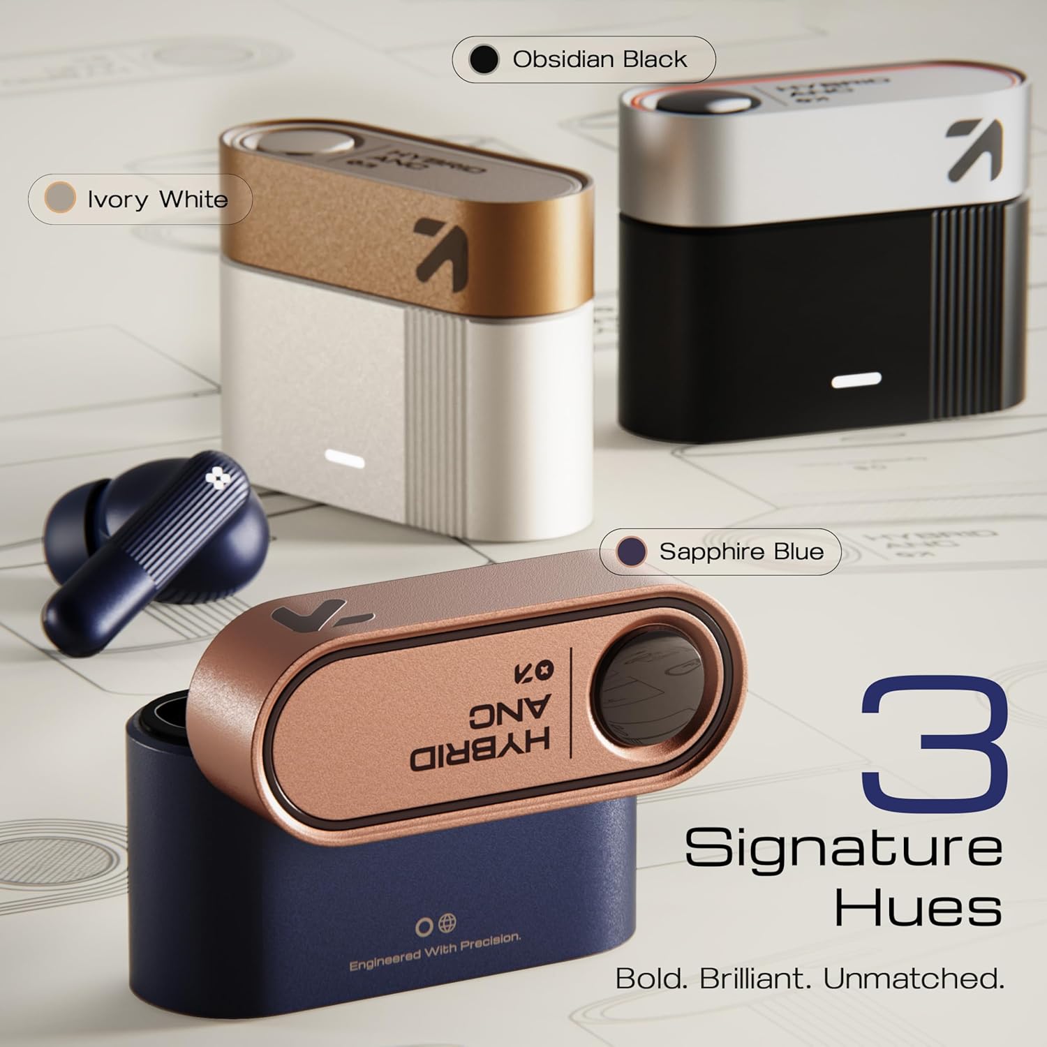 GOBOULT Newly Launched Earl TWS Earbuds with Hybrid ANC (Upto 50dB), 10mm Dual Drivers, Upto 50H Playtime in Ear Earbuds, App Support, Spatial Audio, IPX5, Dual Device Pairing, TWS (Obsidian Black)