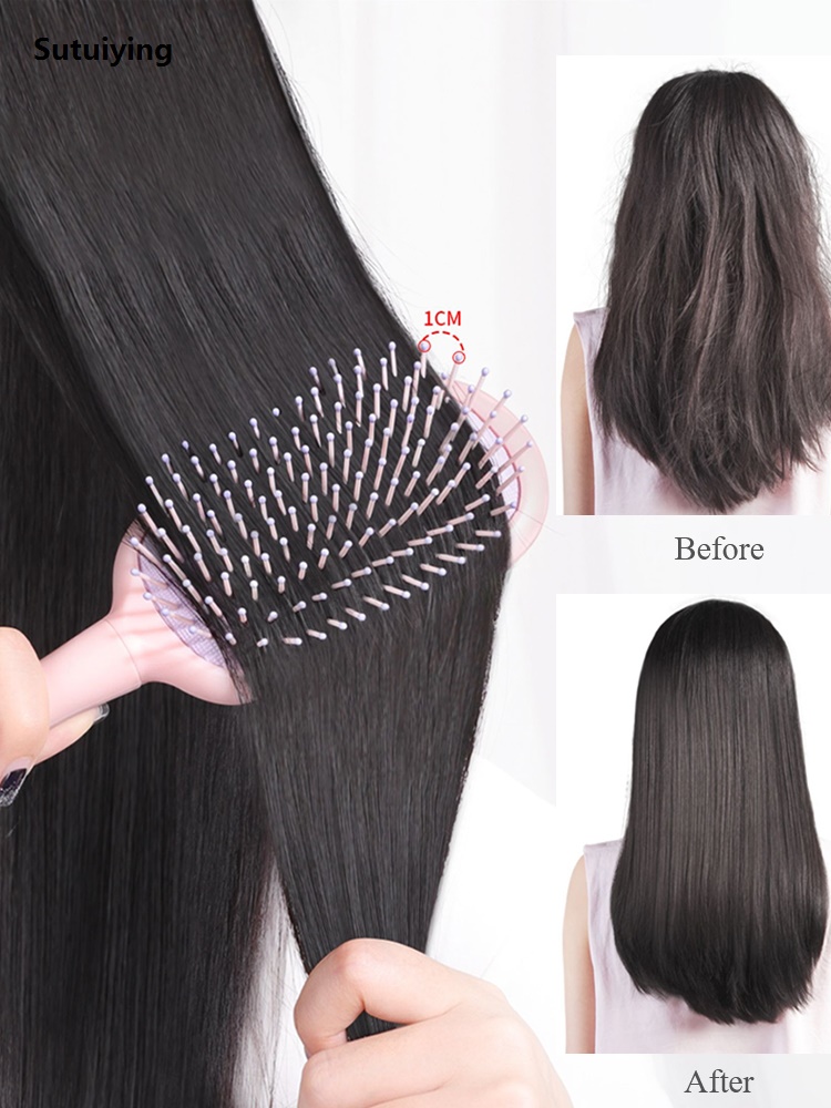 Sutuiying 1pcs Curved Vented Boar Bristle Comb Professional Scalp Massage Hot Selling Comb Detangled Curl Anti-static Hairbrush Salon Styling Tool