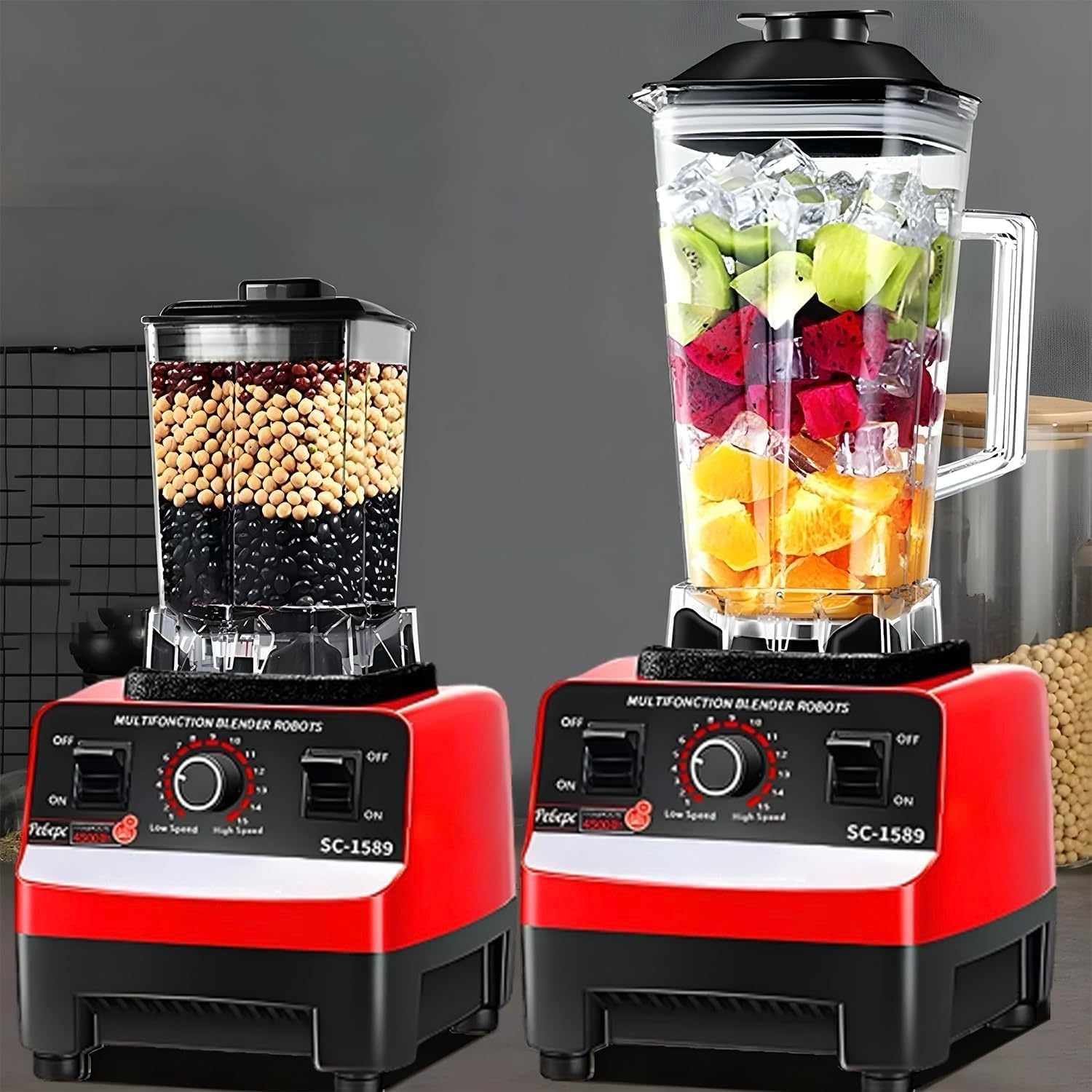 Silver Crest Blender 5500W SC-1589 Two Bowls Unbreakable with Steel Blades and 60k RPM 2 in 1 premium Quality