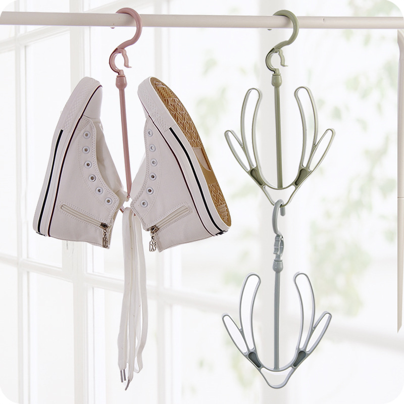Plastic Hanging Double Hook Shoes Drying Rack