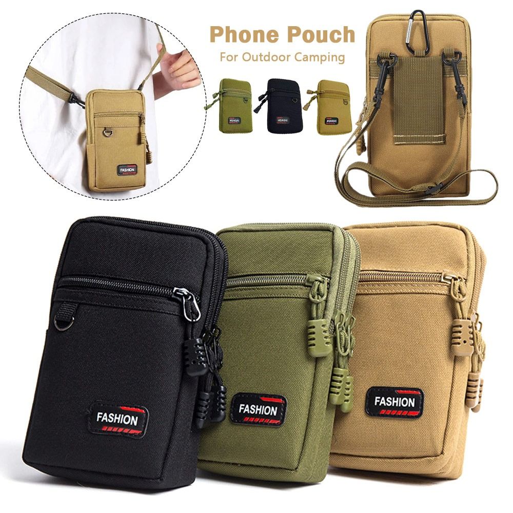 1PCS New 7 Inch Phone Pouch Lightweight Portable Belt Waist Bag Sports Nylon Mobile Phone Bag for Outdoor Camping