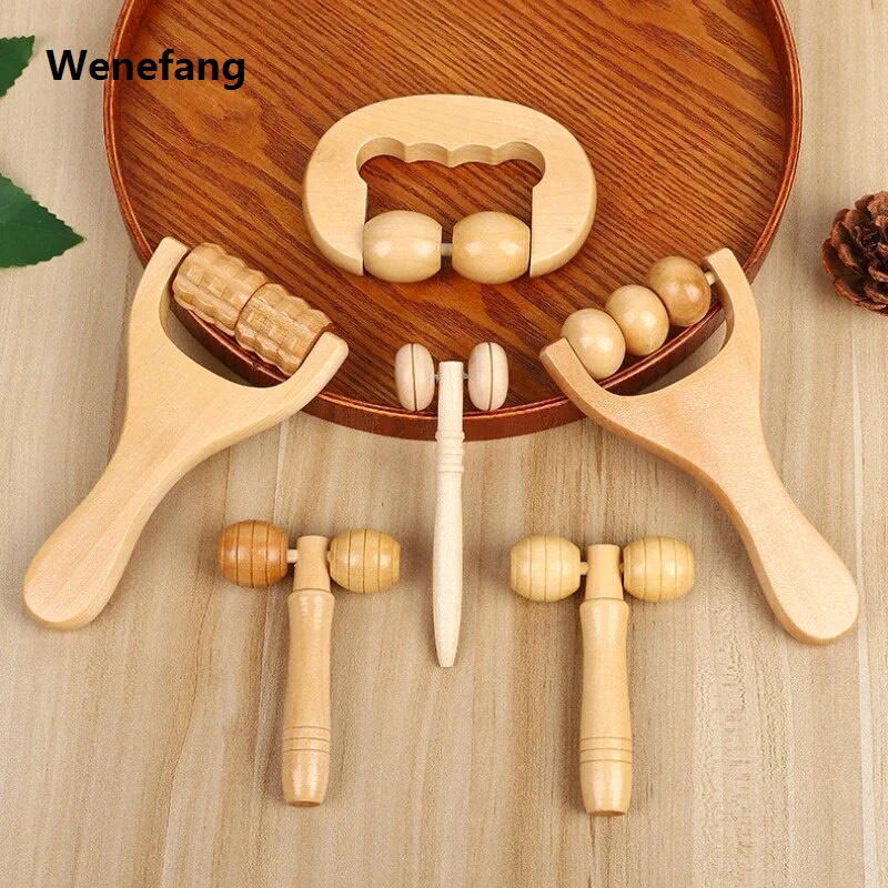Wenefang Wooden Massage Roller Therapy Body Massager Foot Face Shoulder New Neck Hand Push Roller Massager Body Soothing Massage Tool