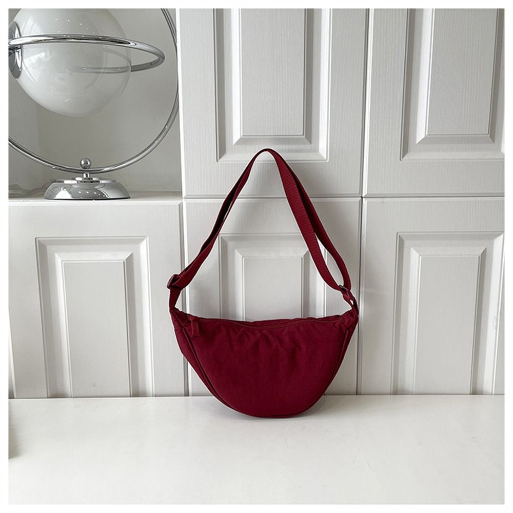 Men Casual Half Moon Shape Chest Bag Nylon Crossbody Bag Dumpling Bag