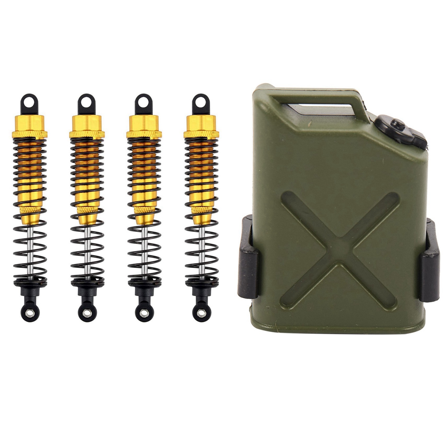 NAMUNY 1set Mini Fuel Tank for CC01 Axial SCX10 90046 D90 D110 -4 Green & 4PCS 108mm