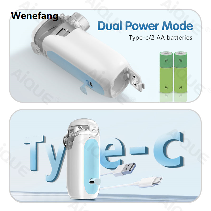Wenefang AiQUE Silent 3.7μm Mini Portable Nebulizer Shipping Free Medical New style Ultrasound Breathing Inhaler Runny Nose Mobile Steam Device