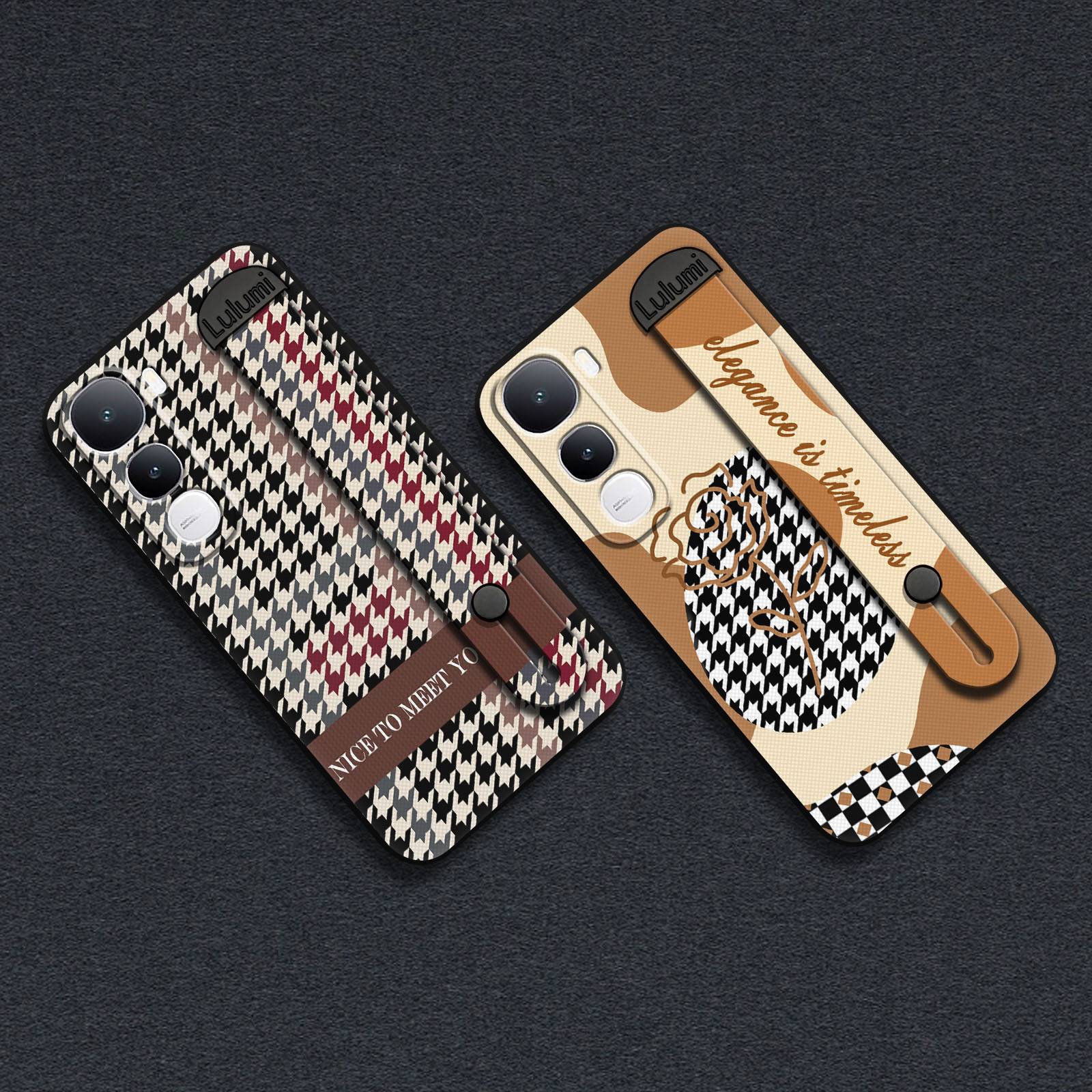 Back Cover Soft case Phone Case For MOTO G72 Durable Wristband Silicone Commerce Phone Holder Plain color Wrist Strap