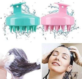 Scalp Massage Shampoo Brush for Wet and Dry Hair, Gentle Head Massage Brush, Hair Brush with Soft Silicone Head for Exfoliating and Head Massage and Stimulates Hair Growth, Multicolor