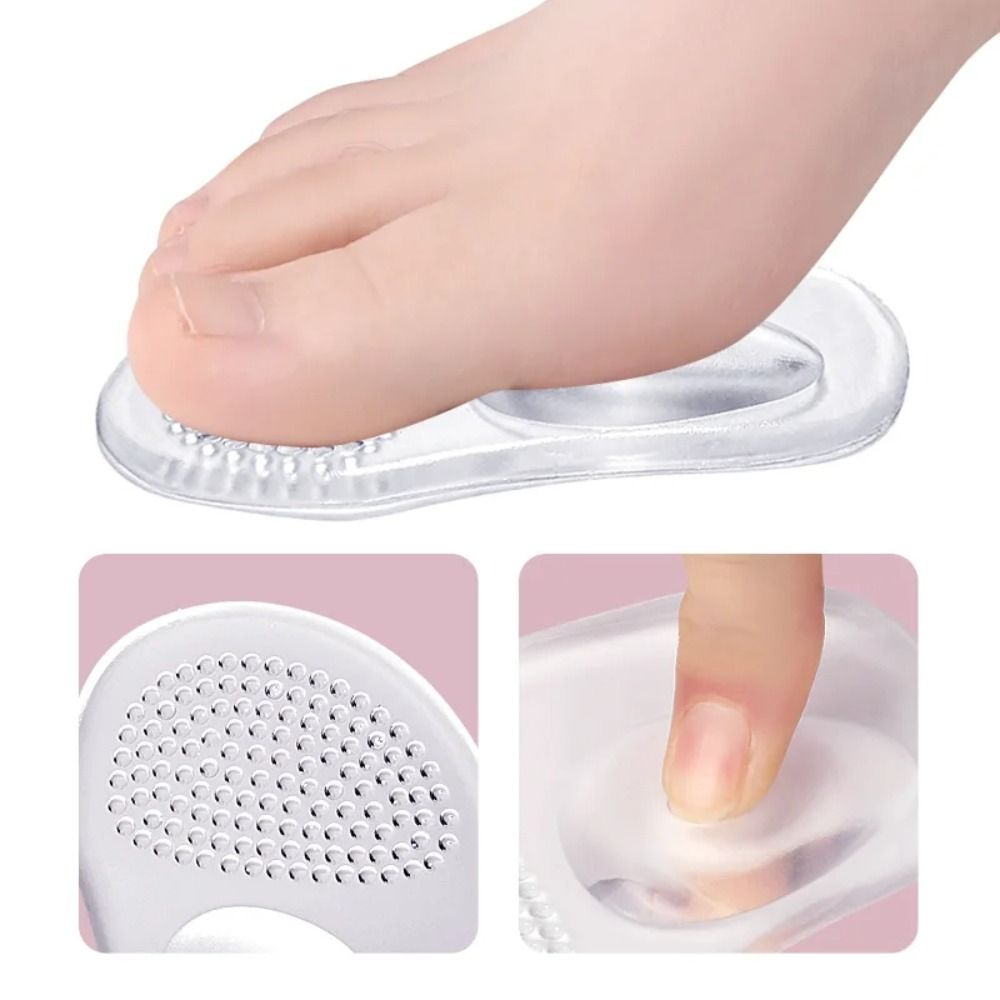 1Pair Durable Silicone Forefoot Cushion Non Slip High Heels Insole Cushions Foot Cushions Pads Massage Feet Pain Relief Shoe Pads