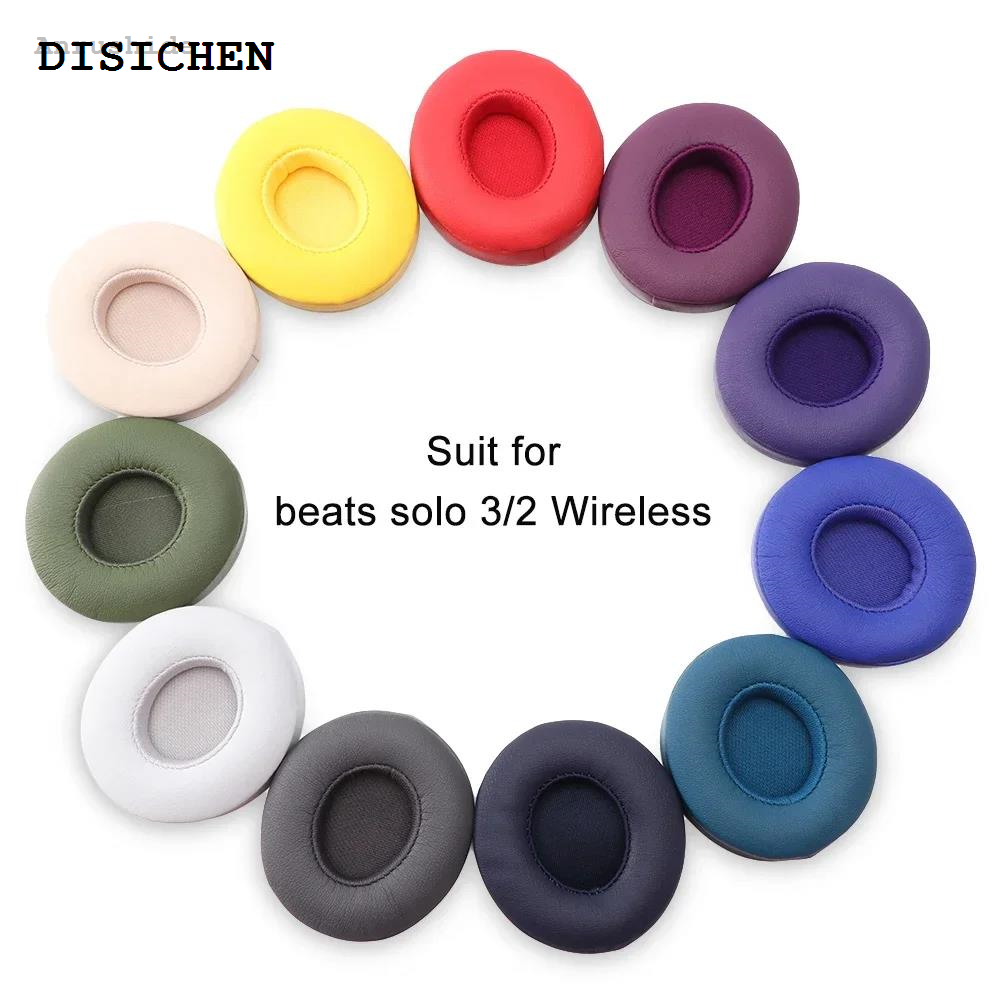 DISICHEN Luxury Anrushide Earpads Replacement Cushion Earbuds for Beats Fashion Solo 3 2 Wireless Bluetooth Headphone